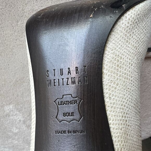 Stuart Weitzman Nude Goosebump Leather Heel Pump Women 5 M Textured Neutral - Picture 15 of 16